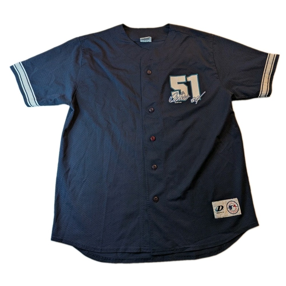 Vintage 2001 Ichiro Suzuki Seattle Mariners Jersey #51 Dynasty MLB Large Navy...
